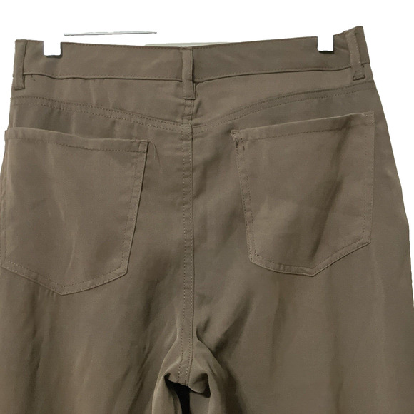 Women's Large 12/14 Brown Flared Leg Pants w Pockets Sz L 12-14 Pockets - Picture 4 of 9